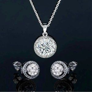 Swarovski Silver Halo Diso Round Set